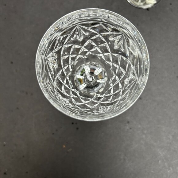 Set of 2 Gorham heavy cut crystal glasses with knobbed stem and star point base - Picture 9 of 9